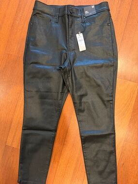 Express Black Coated Skinny High-Rise Jeans size 10 S